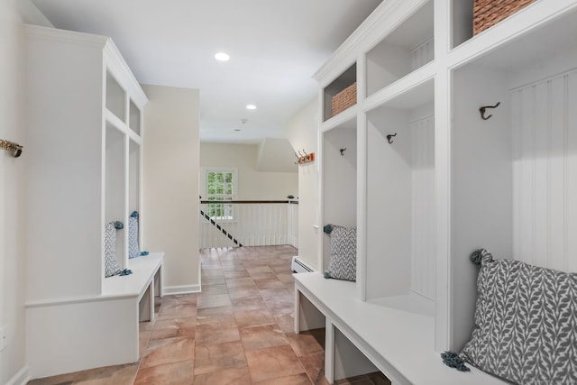 41 Little Brook Rd, Wilton, CT 06897 - mudroom featuring recessed lighting, a baseboard radiator, and baseboards