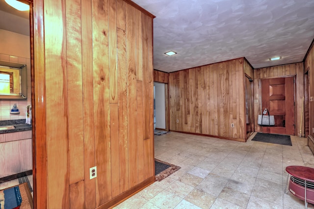 23 Pinesbridge Rd, Oxford, CT 06478 - hallway featuring wood walls and baseboards