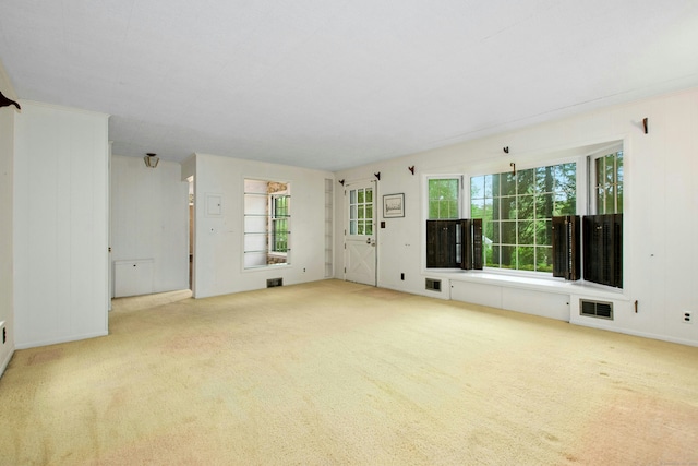 unfurnished living room featuring carpet
