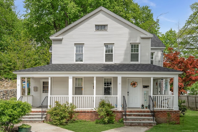 35 S St, Bethel, CT 06801 - view of front of property with roof with shingles and covered porch