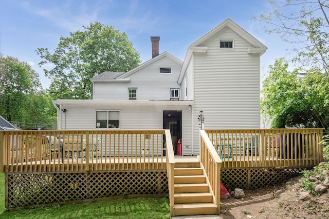 35 S St, Bethel, CT 06801 - back of property featuring a wooden deck
