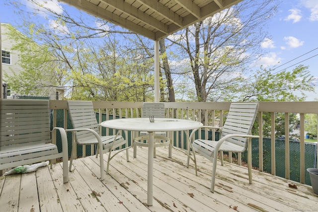 view of wooden deck