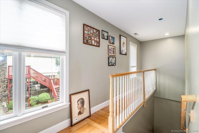 37A/K/A27 Oregon Ave, East Haven, CT 06512 - staircase featuring baseboards, wood finished floors, and recessed lighting