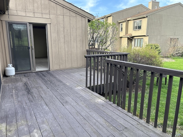 deck with a lawn
