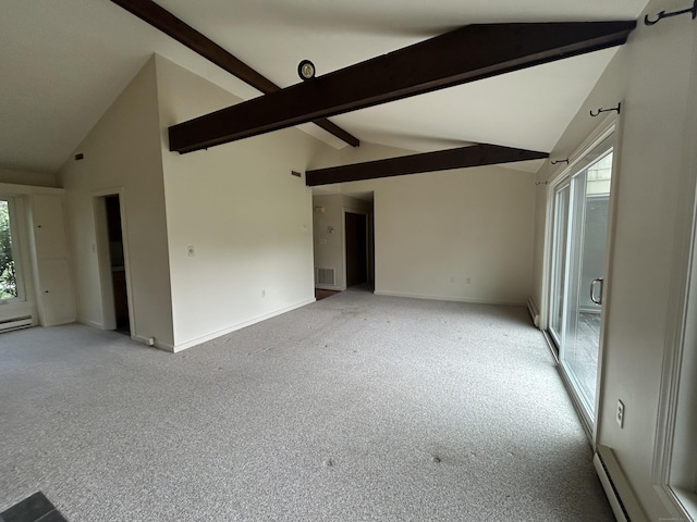 8 Pilgrim Hbr Unit A, Wallingford, CT 06492 - unfurnished living room with light colored carpet, plenty of natural light, baseboards, and a baseboard radiator