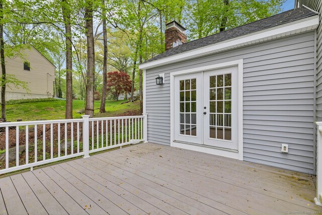deck featuring french doors
