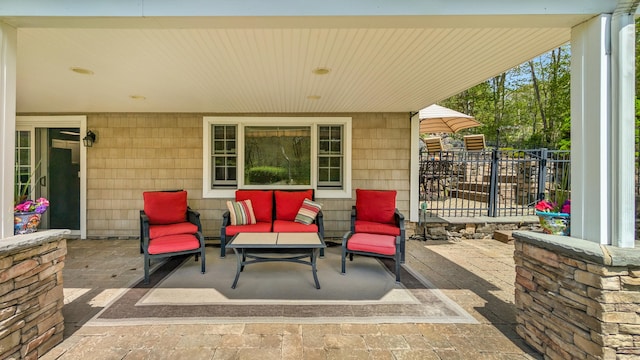 230 Ball Pond Rd, New Fairfield, CT 06812 - view of patio / terrace featuring an outdoor living space and fence