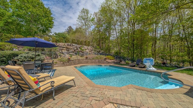 230 Ball Pond Rd, New Fairfield, CT 06812 - view of swimming pool featuring a fenced backyard, a patio, and a fenced in pool