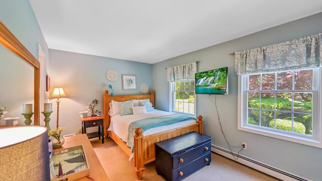 230 Ball Pond Rd, New Fairfield, CT 06812 - bedroom with carpet flooring, multiple windows, and a baseboard radiator