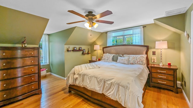 230 Ball Pond Rd, New Fairfield, CT 06812 - bedroom with vaulted ceiling, baseboards, visible vents, and wood finished floors