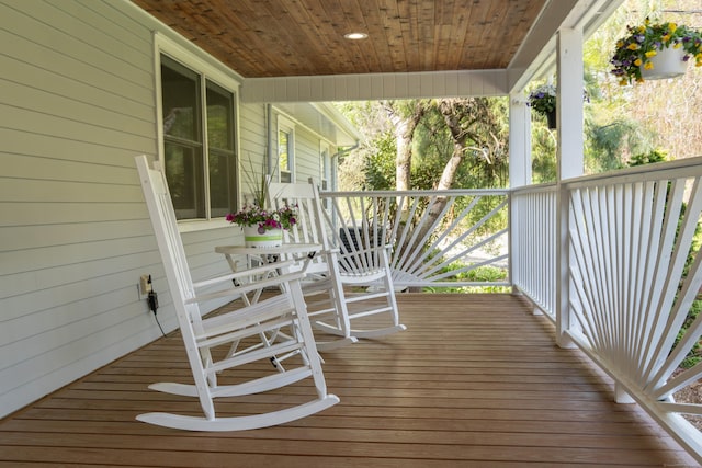 deck featuring a porch