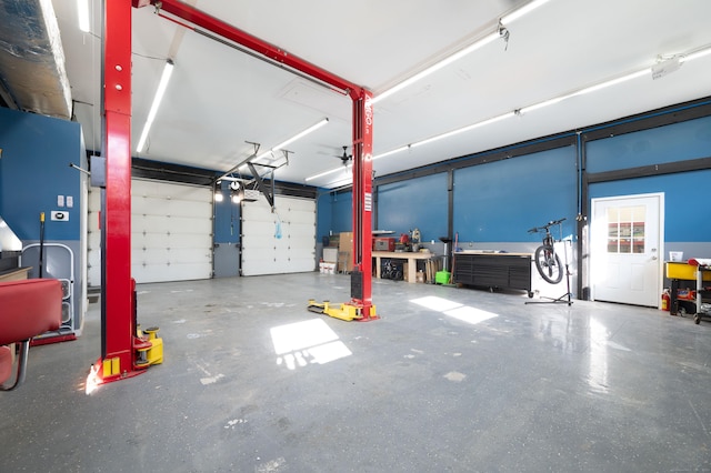 garage with electric panel