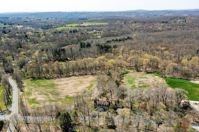 view of property location featuring a heavily wooded area