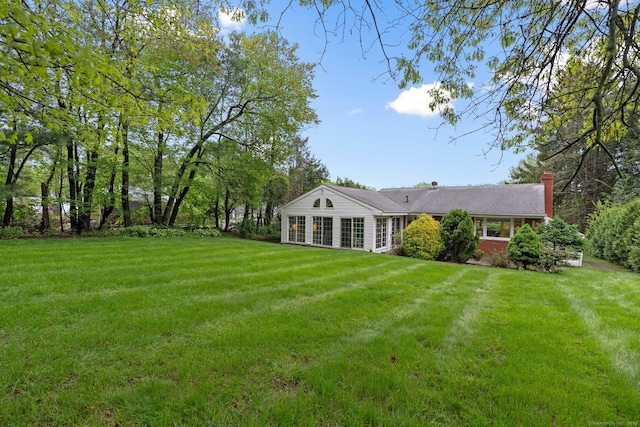 view of grassy yard