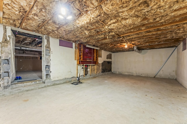 view of unfinished below grade area