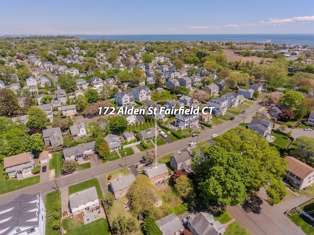 172 Alden St, Fairfield, CT 06824 - aerial view of residential area featuring a nearby body of water