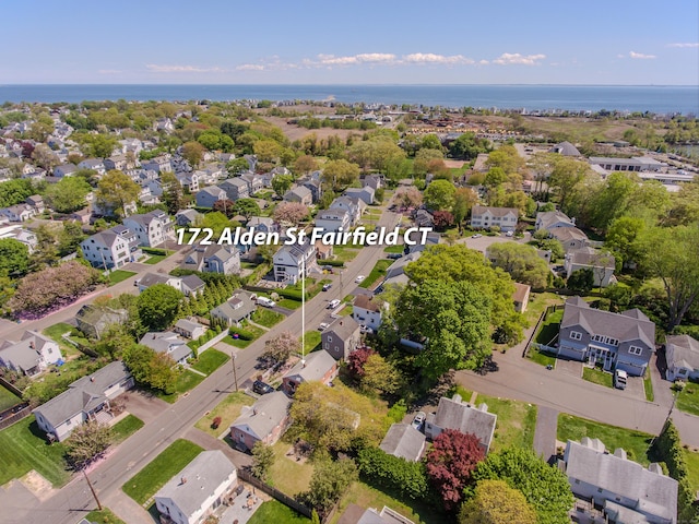 172 Alden St, Fairfield, CT 06824 - aerial perspective of suburban area with a nearby body of water