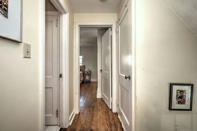 172 Alden St, Fairfield, CT 06824 - hallway with dark wood-style flooring and baseboards