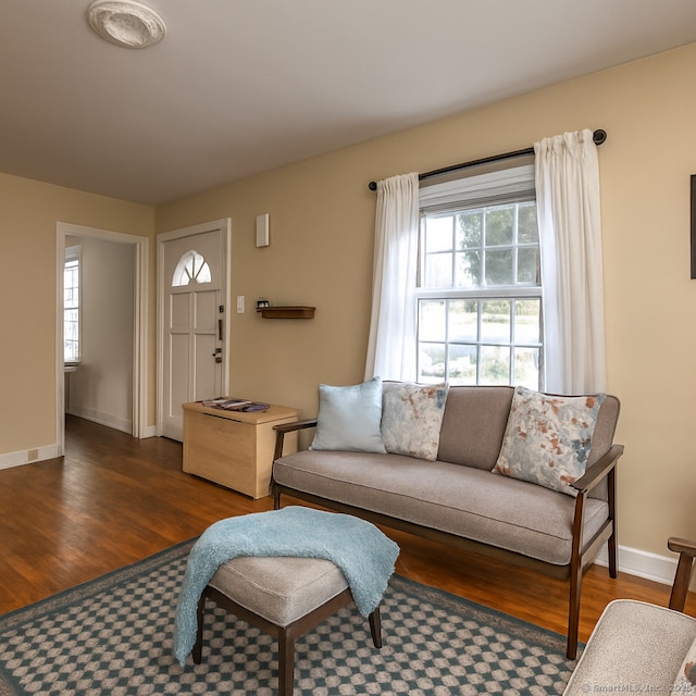 172 Alden St, Fairfield, CT 06824 - living area with wood finished floors and baseboards