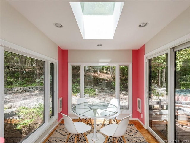95 Shinar Mountain Rd, Washington, CT 06794 - sunroom featuring a skylight and a wealth of natural light