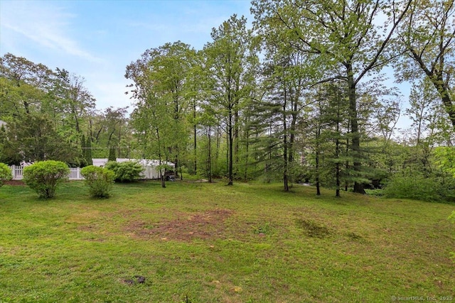 view of yard featuring fence