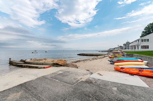 24 Sea Crest Ave, East Lyme, CT 06357 - water view with a boat ramp and local beach