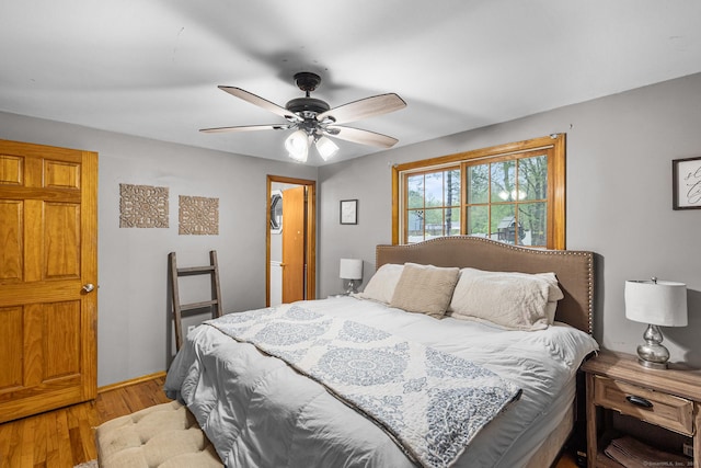 1 Glen Cir, Seymour, CT 06483 - bedroom with light wood-style flooring and ceiling fan