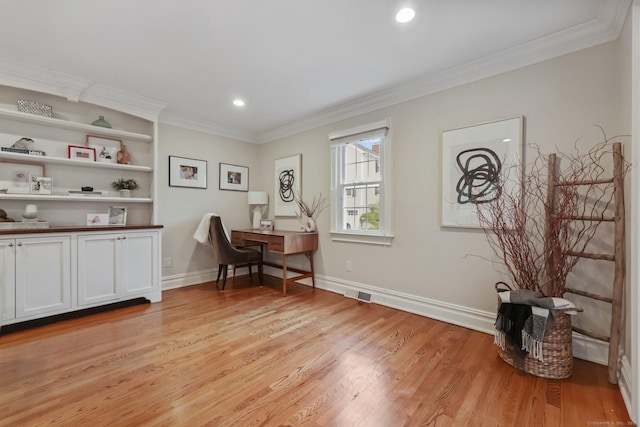 123 Richmond Hill Rd Unit 20, New Canaan, CT 06840 - office space featuring crown molding, light wood-style flooring, recessed lighting, and baseboards