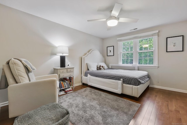 123 Richmond Hill Rd Unit 20, New Canaan, CT 06840 - bedroom with baseboards, wood-type flooring, and a ceiling fan