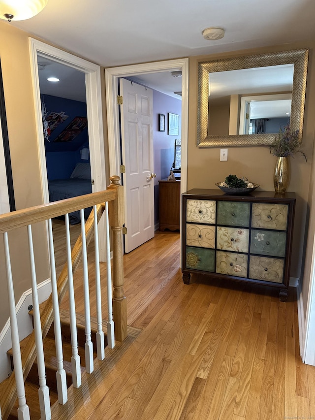 30 May St, Meriden, CT 06451 - hall featuring light wood-style floors and an upstairs landing