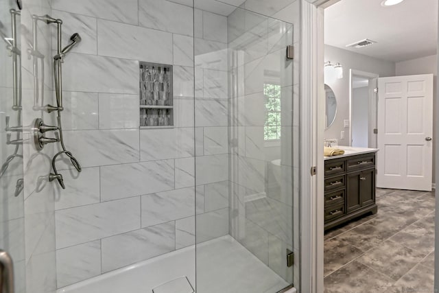 684 Aspen Ln, Orange, CT 06477 - full bathroom featuring a stall shower and vanity