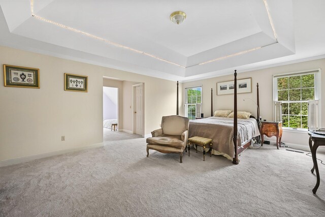 260 Range Rd, Fairfield, CT 06890 - carpeted bedroom with a raised ceiling, multiple windows, and baseboards