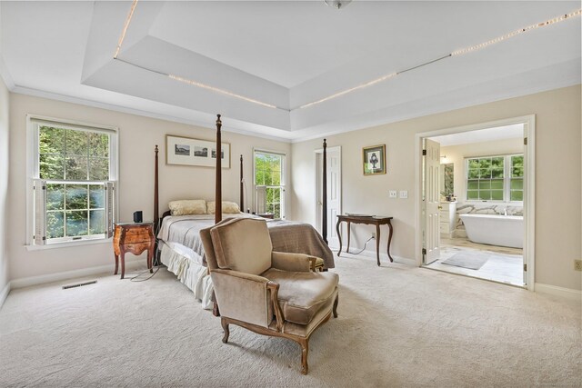 260 Range Rd, Fairfield, CT 06890 - carpeted bedroom with a raised ceiling, multiple windows, and baseboards