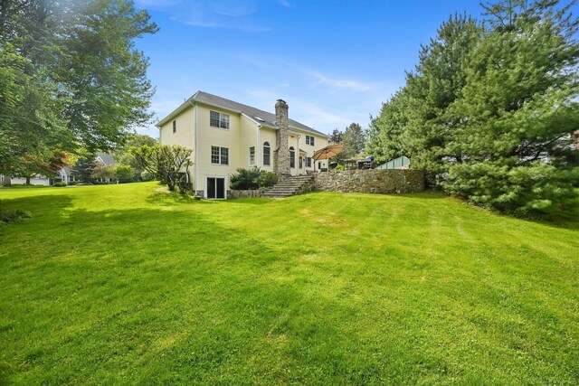 260 Range Rd, Fairfield, CT 06890 - view of grassy yard with stairs