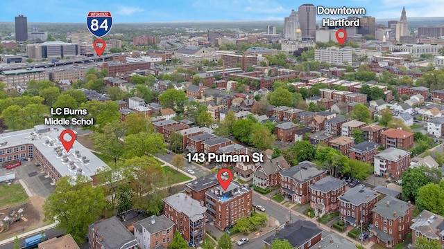143 Putnam St, Hartford, CT 06106 - aerial view with a city view