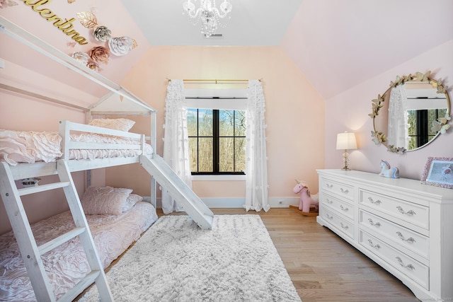100 Georgetown Rd, Weston, CT 06883 - bedroom featuring lofted ceiling, light wood-style floors, and baseboards