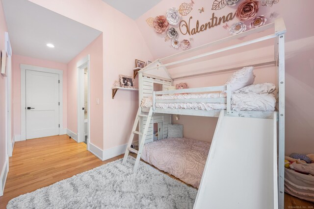 100 Georgetown Rd, Weston, CT 06883 - bedroom with wood finished floors, baseboards, and recessed lighting