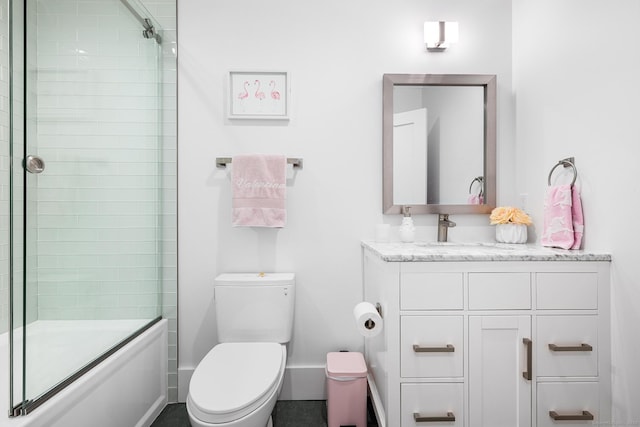 100 Georgetown Rd, Weston, CT 06883 - bathroom featuring toilet, vanity, and enclosed tub / shower combo