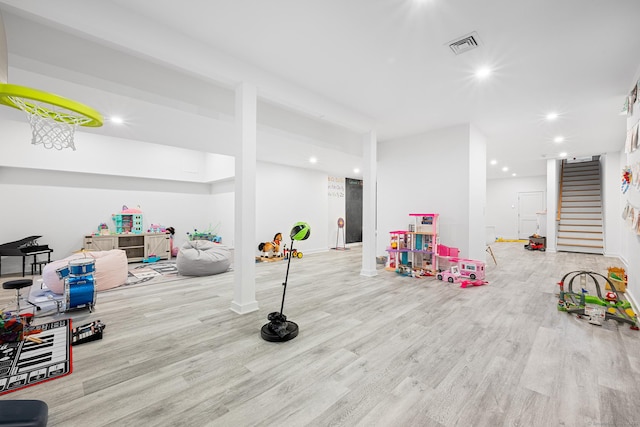 100 Georgetown Rd, Weston, CT 06883 - rec room featuring wood finished floors, recessed lighting, and baseboards