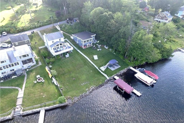 aerial view of a large body of water