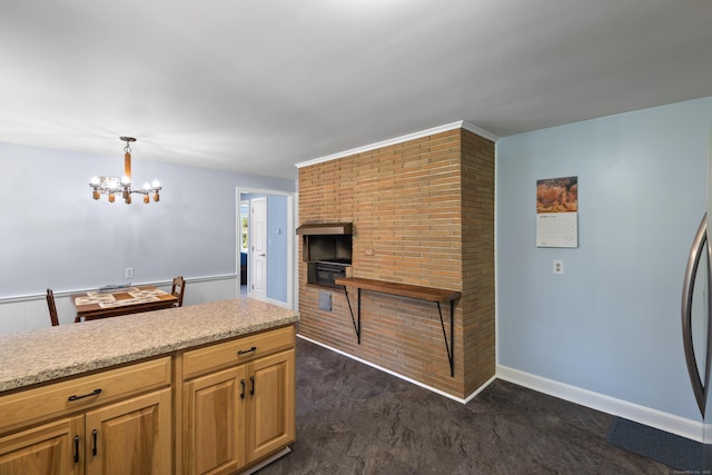 kitchen featuring a chandelier and decorative light fixtures