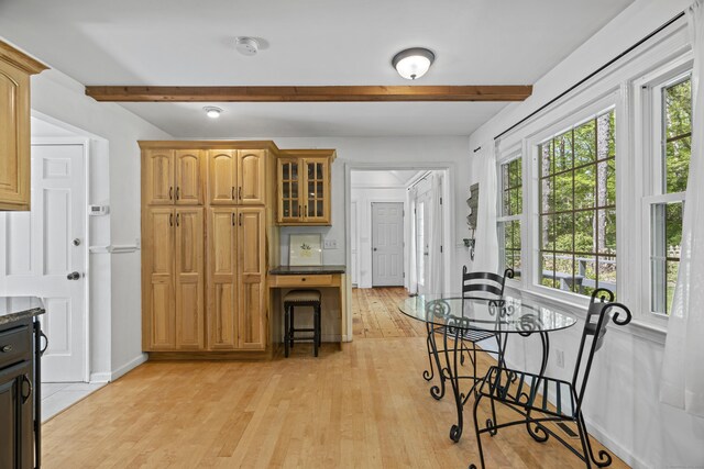 37 Hungry Hill Cir, Guilford, CT 06437 - dining room with beamed ceiling, light wood-type flooring, healthy amount of natural light, and baseboards