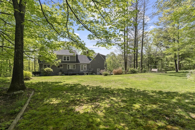 37 Hungry Hill Cir, Guilford, CT 06437 - view of green lawn with a deck