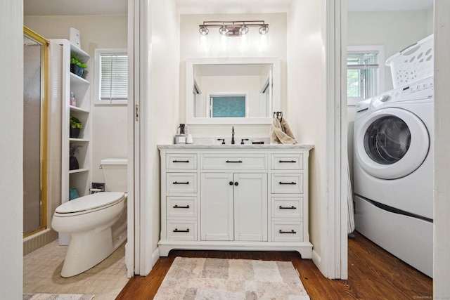 14 Live Oak Rd, Norwalk, CT 06851 - bathroom featuring wood finished floors, a shower stall, toilet, and vanity