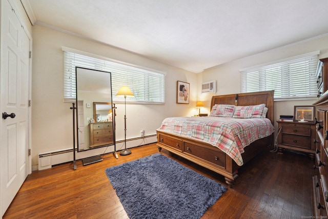 14 Live Oak Rd, Norwalk, CT 06851 - bedroom with a baseboard radiator, wood-type flooring, and ornamental molding