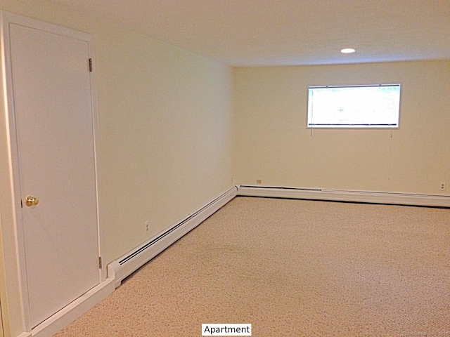 14 Live Oak Rd, Norwalk, CT 06851 - carpeted empty room featuring recessed lighting, a baseboard heating unit, and baseboards