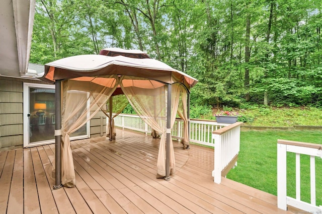 451 Jones Hollow Rd, Marlborough, CT 06447 - wooden terrace featuring a yard and a gazebo