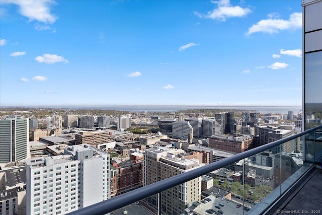 balcony featuring a view of city