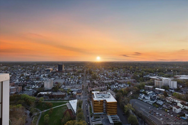 aerial overview of property's location with nearby urban area