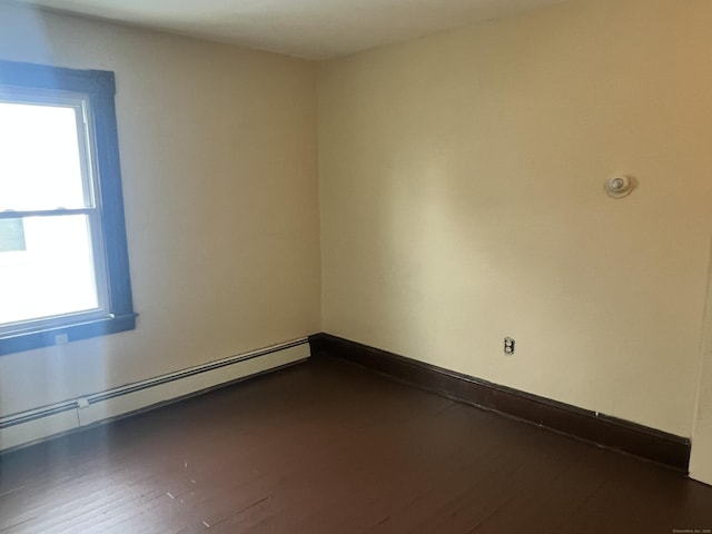 78-80 Cabot St, Hartford, CT 06154 - unfurnished room with baseboard heating, plenty of natural light, and dark wood-style floors
